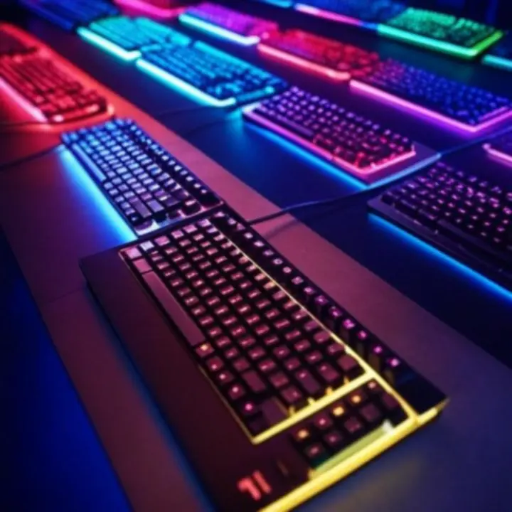 Gaming billentyűzetek neonfényben, gamer hangulatú kategória nézet a Playcorx oldalán.